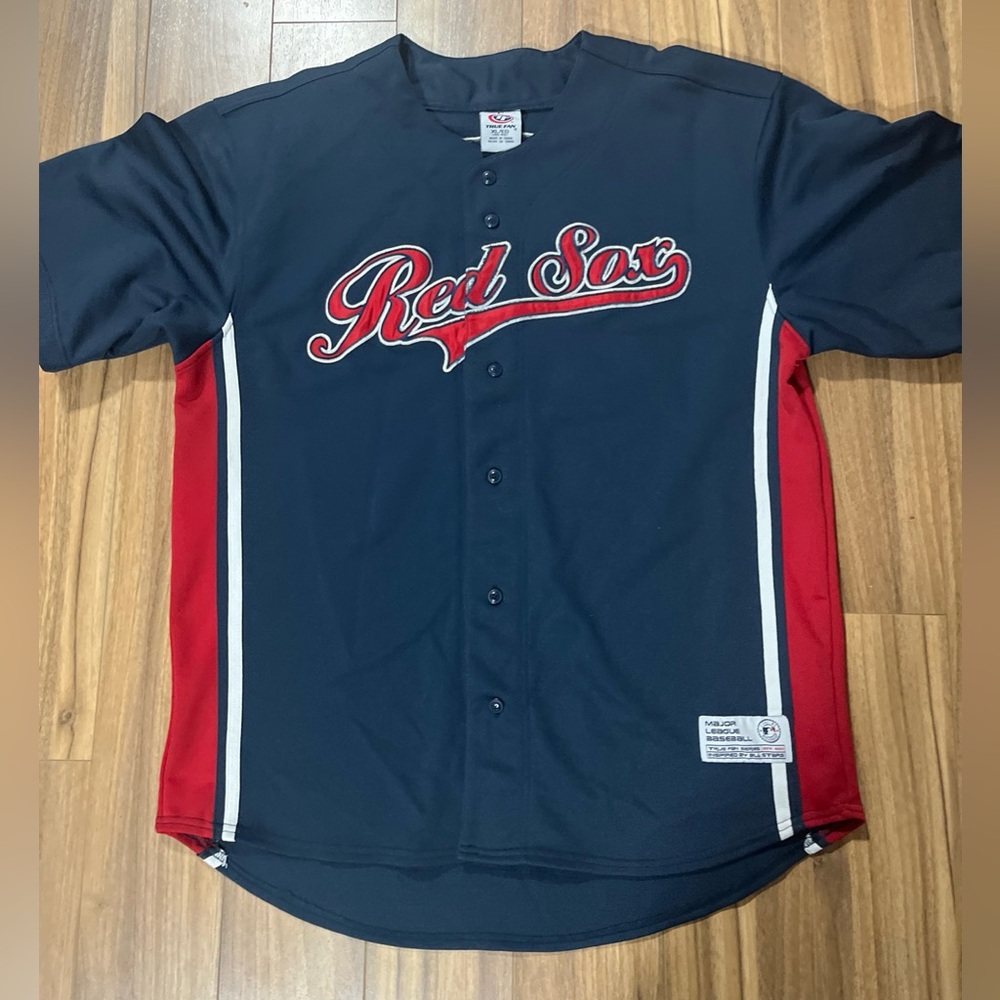 VINTAGE  Boston Red Sox David Ortiz #34 HEAVY True Fan Baseball Jersey XL(46-48)